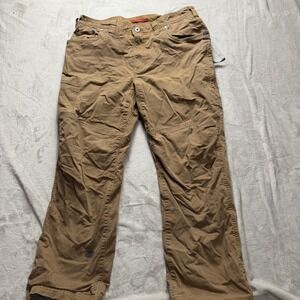 L.L Bean 35/28 Cargo Pants Khaki Outdoor Work Utility Hiking Camping Adventure